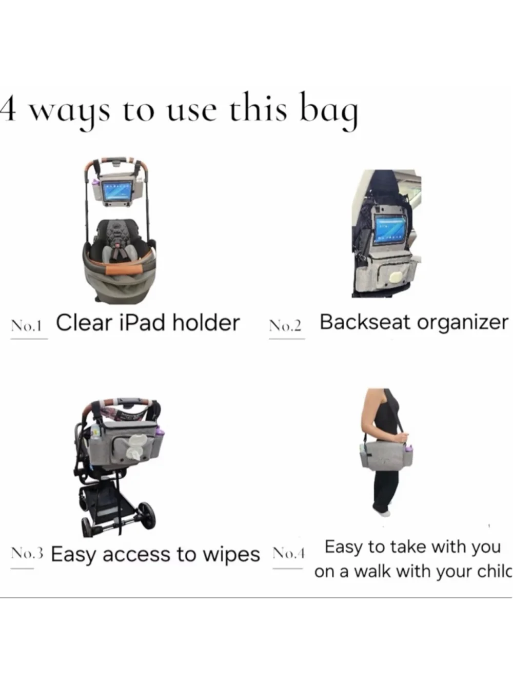 NEW Baby diaper bag organizer for baby stroller Car organizer